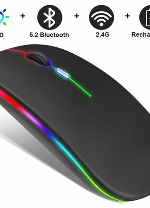 Mouse Wireless RGB Bluetooth 5.2 Ricaricabile - Gaming e Ufficio - OrizonShop