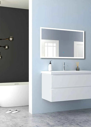 Hanging Bathroom Cabinet With Wash Basin, Width 99x44.5x52 cm, With 2 Drawers, Modern Style Bathroom Cabinet With Cushioned Closure Function, Matte White.