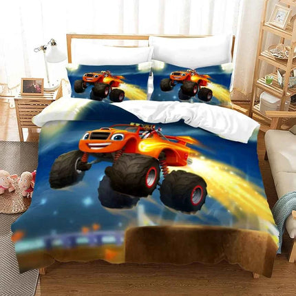 M-Monster Jam Bedding Set Single/Twin/Full/Queen/King Size Monster Jam F-F1 Bed Set Aldult Kid Bedroom Duvetcover Sets 3D Anime