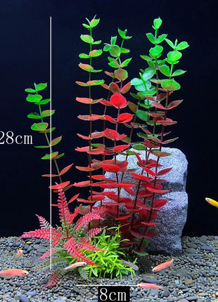 Artificial Aquarium Decor Plants Water Weeds Ornament Aquatic Fish Tank Simulation Grass Flower Decoration Accessories