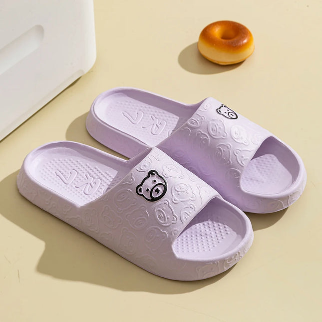 Pantofole estive per bambini Indoor Cute Bear Print Antiscivolo Suola morbida Squisite scarpe genitore-figlio Scarpe comode per il tempo libero per la casa