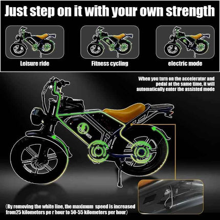 QS7 electric bicycle 1500W brushless motor 60Ah performance E-bike battery single rider off-road motorcycle performance