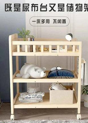 Diaper Changing Tables Solid Wood Baby Care Table Massage Bath Integrated Multifunctional Baby Bed Changing Table