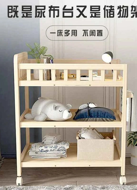 Diaper Changing Tables Solid Wood Baby Care Table Massage Bath Integrated Multifunctional Baby Bed Changing Table