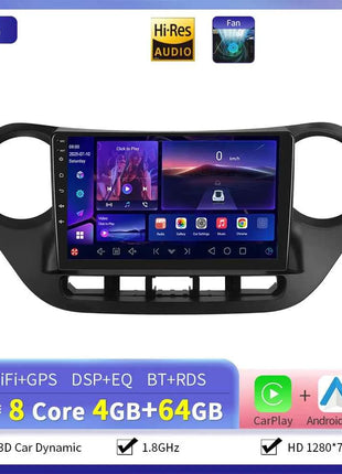 Camecho 6+128G Car Radio Wireless CarPlay Android Auto For Hyundai I10 2014-2017 Car Intelligent Systems GPS Stereo 4G WiFi RDS