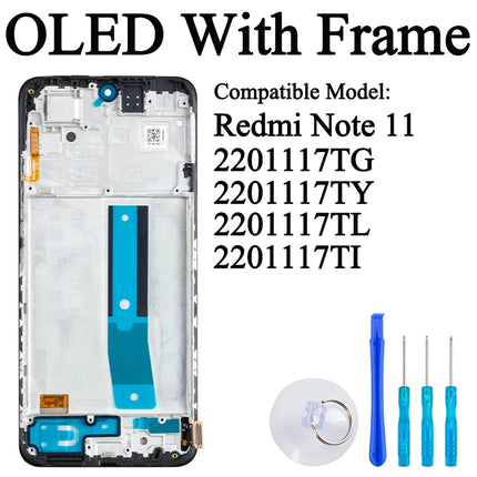 2201117 TG 2201117 SG Premium Lcd per Xiaomi Redmi Note 11 Display Touch Screen Digitizer Pannello di montaggio per Redmi Note 11S LCD