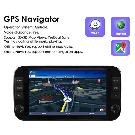 Hizpo 9 Inch 1 Din Wireless Carplay Android Auto Car Radio for Fiat Panda 2013 - 2024 Multimedia Video Player GPS Navigation WIFI Head Unit AI Voice Intelligent Systems Autoradio Stereo QLED Screen Audio FM RDS DVR Camera Map