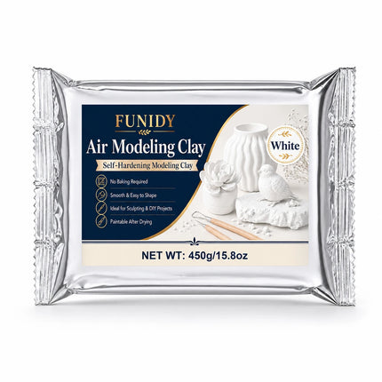 Argilla ad Asciugatura all'Aria 450g, Morbida Argilla Modellabile Autoindurente per Ceramica, Scultura, Progetti Artistici e Artigianali per Principianti