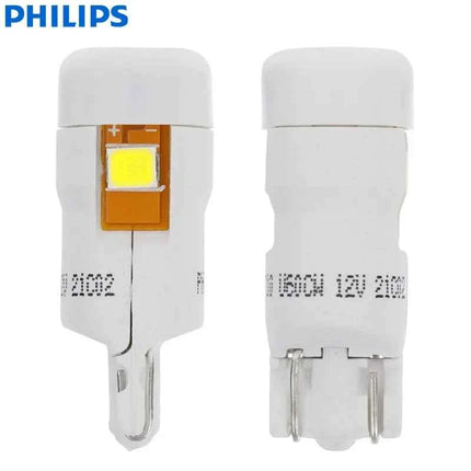 Philips Ultinon LED T10 W5W 194 12961WLED 6000K Cool White Car Turn Signal Lamps Interior Light Door Read Plate Bulbs 12961ULWX2
