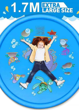170CM Bambini Paddling Gonfiabile Getto d'acqua Piscina Spiaggia estiva Giochi all'aperto Giocattolo Prato Tappetino per piscina Giocattoli per bambini