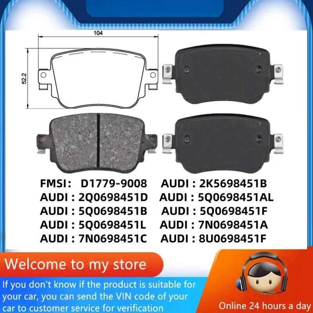 For Audi Q3 A1 Rear Brake Pad 2K5698451B 2Q0698451D 5Q0698451B 5Q0698451AL 7N0698451A 5Q0698451F/Auto Parts -03027