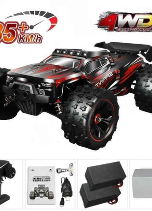 1:16 85KM/H Or 50KM/H 4WD RC Car With LED Remote Control Cars High Speed Drift Monster 4x4 Truck for Kids vs Wltoys 124017 Toys