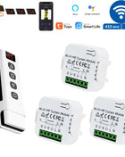 Smart WiFi RF Wireless Curtain Switch Module 433 MHz 5 in 1 Remote Control, 110V 220V 240V for Tuya Alexa Roller Shutter Garage