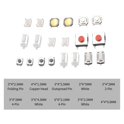 100/200/250 pz 10 tipi di kit combinato trigger interruttore pulsante tattile momentaneo in miniatura adatto per chiave remota dell'auto con pl