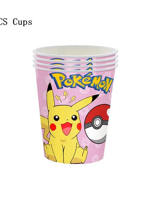 Forniture per decorazioni per feste di compleanno a tema Pokemon Cartoon Pokemon Go Stoviglie Tazze Piatti Palloncino Pikachu per bomboniere per baby shower