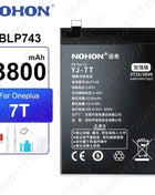NOHON Replacement Battery for OnePlus 7T 8T 9RT 10T 12 11 9 8 7 6T 6 5T 5 7TPro Phone Batteries BLP801 BLP685 BLP745 BLP743