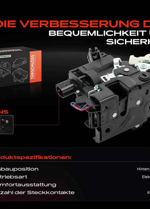 Serratura Porta Posteriore Sinistra Frankberg 1x per VW Bora Variant Golf IV Passat Seat Leon Toledo II Skoda Octavia I Combi 3B4839015AL