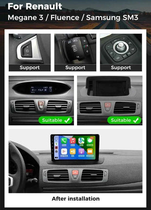 Srnubi Car Radio For Renault Megane 3 Fluence Samsung SM3 2008-2014 Multimedia Player Carplay Android Auto Autoradio Navigatore