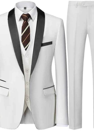 Abito Uomo 3 Pezzi Nero Slim Fit - Giacca, Pantalone e Gilet Cerimonia