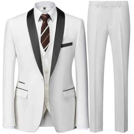 Abito Uomo 3 Pezzi Nero Slim Fit - Giacca, Pantalone e Gilet Cerimonia