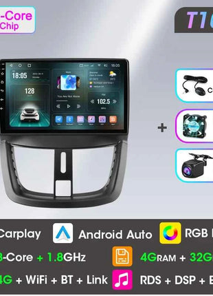 Android Wireless Carplay Car Radio for Peugeot 207 CC 207CC 2006-2015 Multimedia Player 2Din Navigation Stereo Head Unit Auto