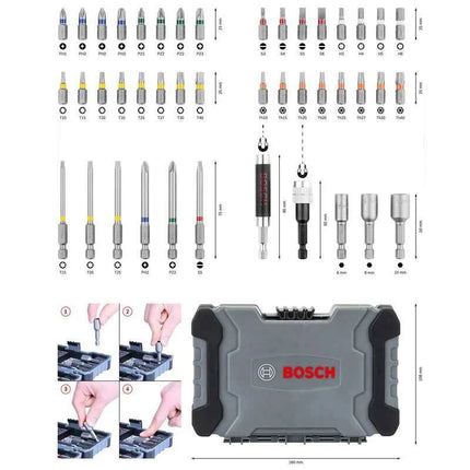 BOSCH 2607017702 Electric Screwdriver Bit Set 43-pcs HSS High Hardness Multifunctional PH/PZ Bit Power Tool Attachments