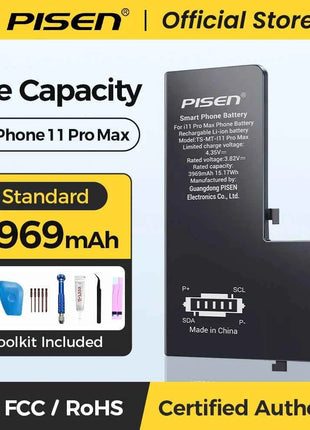 PISEN Phone Battery For iPhone 11 12 13 14 15 Mini Pro Max Plus SE2 SE3 Matches Original Capacity 0 Cycles Battery Replacement