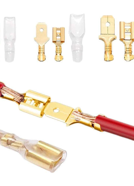 Kit di terminali a crimpare da 2.8/4.8/6.3mm, connettori a forcella maschio/femmina in rame con guaina isolante, scatola di connettori elettrici