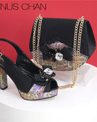 Fashion African Shoes and Evening Bag Italian Design Women's Shoes New Style High Heels Comfortable Ladies Shoes and Handbags