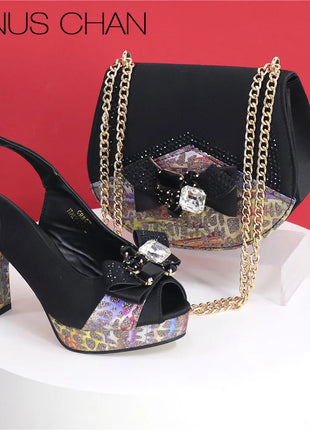 Fashion African Shoes and Evening Bag Italian Design Women's Shoes New Style High Heels Comfortable Ladies Shoes and Handbags