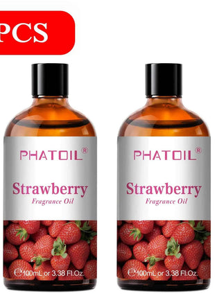 PHATOIL 100ml Aromatherapy Fragrance Oil Coconut & Vanilla Strawberry Cherry Lemon 1/2/3pcs Aroma Oil For Diffuser Candle Making