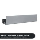 Black Bathroom Organizer Shelf With Hooks Aluminum Kitchen Decoration Shelves On Wall Shower Storage Rack Wall Mount