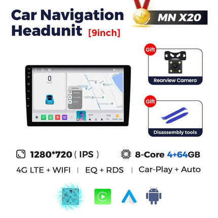 Mekede 9 / 10 inch Car Radio Universal Headunit 8G+256G TDA7851 Android 14 Navigation GPS Intelligent Systems Wireless Carplay
