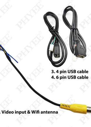 Set cablaggio 16 pin, adattatore USB, antenna GPS, microfono video CVBS audio Aux RCA, cavo Wifi, per sistema Android universale per auto