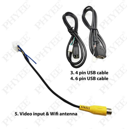 Set cablaggio 16 pin, adattatore USB, antenna GPS, microfono video CVBS audio Aux RCA, cavo Wifi, per sistema Android universale per auto