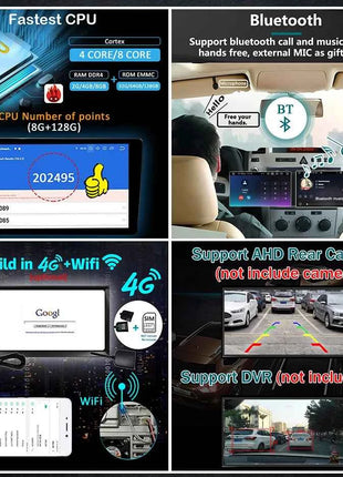 7" 9" 10" Universal Android 14 Auto Carplay Car Radio For VW Volkswagen Nissan Hyundai 2 DIN Autoradio Stereo Multimedia Player