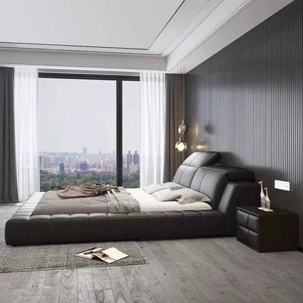 Italian tatami 180x200cm Artificial leather high Headboard bed luxury Double bed furniture queen frame bed sets full furniture