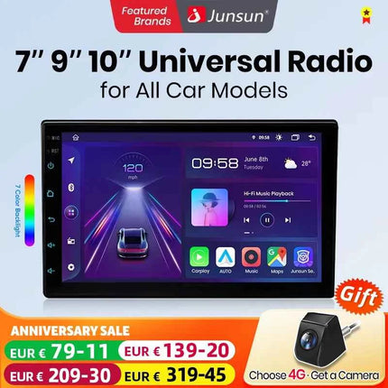 Junsun 7 9 10 inch Universal CarPlay Android Auto Car Radio For VW Fiat Renault Nissan Hyundai GPS Multimedia autoradio Stereo