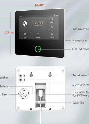 Staniot WiFi 4G Home Security System Wireless Security Protection Tuya Smart Home Alarm Sensors Built-in Siren Works with Alexa