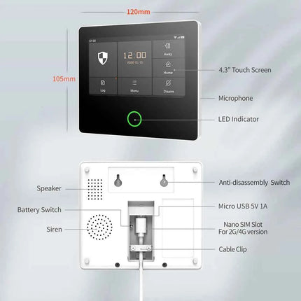 Staniot WiFi 4G Home Security System Wireless Security Protection Tuya Smart Home Alarm Sensors Built-in Siren Works with Alexa