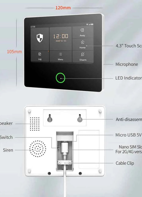 Staniot WiFi 4G Home Security System Wireless Security Protection Tuya Smart Home Alarm Sensors Built-in Siren Works with Alexa