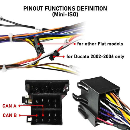 Cablaggio ISO decodificatore CAN Bus, ritenzione SWC RCA P&P 16 pin Android per auto, per Fiat 500 2007-2015 Panda 169 Uno Palio Ypsilon