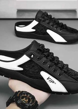 2023 Moda uomo Nuovo stile con suola in lat Wild a fondo piatto Estate Sezione sottile Baotou Mezze pantofole