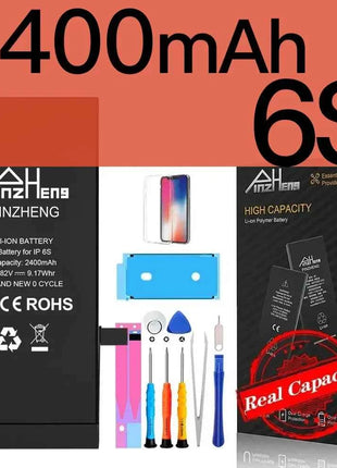 PINZHENG Real High Capacity Battery For iPhone 8 SE2020 6 6S 7 8Plus X Xs Max Xr Phone Replacement Batteries Warranty One Year
