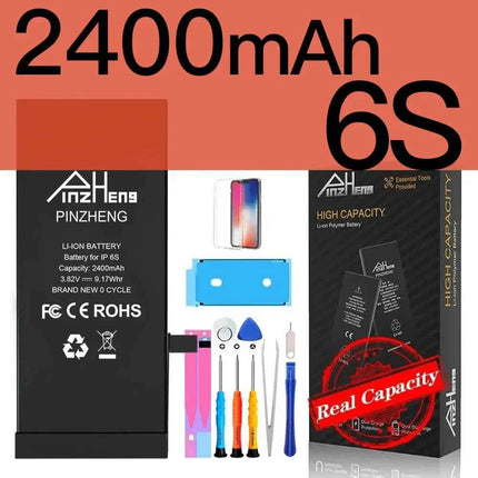 PINZHENG Real High Capacity Battery For iPhone 8 SE2020 6 6S 7 8Plus X Xs Max Xr Phone Replacement Batteries Warranty One Year
