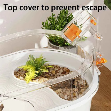 Reptile Terrariums Turtle Breeding Tank Desktop Plastic Ecological Display Box Household Turtle Incubator Breeding Habitats