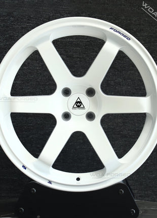 WOAFORGED TE37 Nuovi Cerchi in Alluminio Forgiato dal Design Muscoloso ed Elegante, Bianchi Cromati Lucidi, 17-23 Pollici, 5x114.3, per Auto Passeggeri