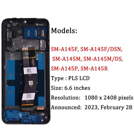Display LCD da 6.6'' per Samsung A14 4G A145R A145M A145M A145M A145P, Schermo Touch con Digitalizzatore per Samsung A145