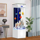 Living room vertical small fish tank  integrated circulation filtration household ultra-white ecological aquarium viewin