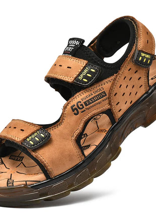 2023 Men's Leather Sandals Summer Shoes Men Casual Comfortable Men's Barefoot Sandals Pentoufle Homme Men's Summer Sandals